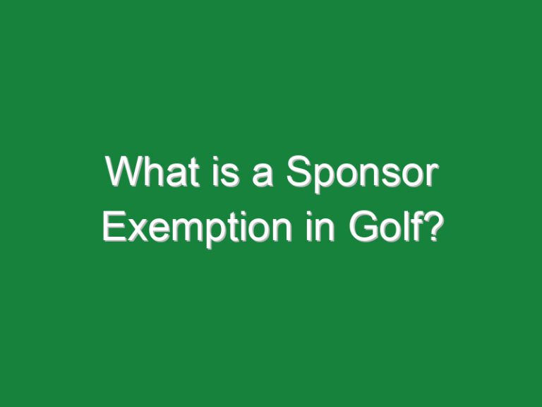 What is a Sponsor Exemption in Golf?